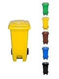 JARDIN202 - Cubo de Basura 120 Litros con Pedal y Ruedas | Contenedor de Basura...