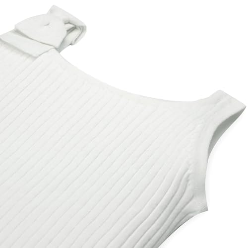 Hope & Henry Girls' Pointelle Sweater Tank with Bow Shoulders4