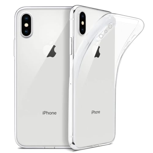 Image of REALCASE Back Cover Case Design for iPhone X /XS Clear Case | Soft Flexible Slim-Fit | Full Body 360 Protection Shock Proof TPU Back Cover (Transparent)