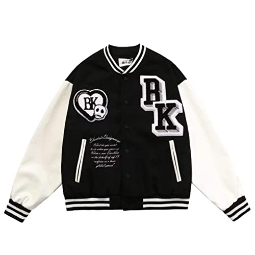 Veste baseball unisexe brodée style hip hop streetwear printemps