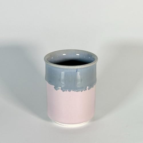 Image of SNS Handmade Ceramic Mini Tumbler Mug Set of 2 | Coffee, Tea, Iced Beverage & Juice Cup | Hot & Cold Drinkware | Aesthetic Designer Mug for Home, Office & Gifting (Blush Cloud)