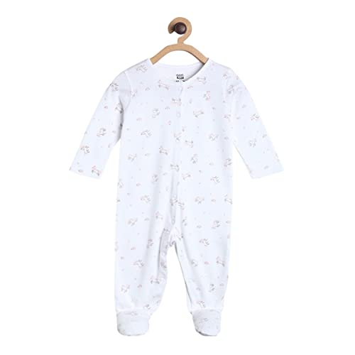 Image of miniklub Baby Round Neck Long Sleeve Knitted Cotton Sleep Suit, Pack of 2 (Multi Color)