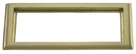 SB3085 Brass 3-Gang Round Floor Box Rectangle Carpet Tapered Flange, 11-11/32 Length x 6 Width