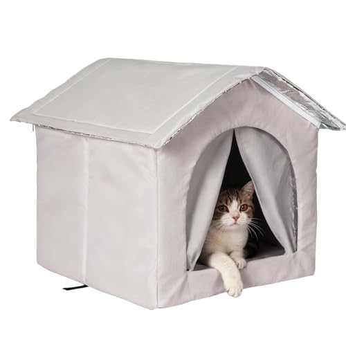 Nevalerra Outdoor Katzenhaus – Wetterfestes Katzenhaus Mit Isolierung, Warme Katzenhütte Für Draußen | Robustes Wasserdichtes Katzenheim Mit...