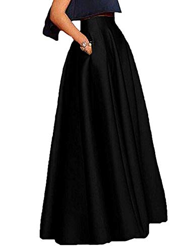Amazon.com: DreamSkirts Women'S Long Satin Maxi Skirts High Waist A-Line  Prom Party Skirts 2 Black : Clothing, Shoes & Jewelry