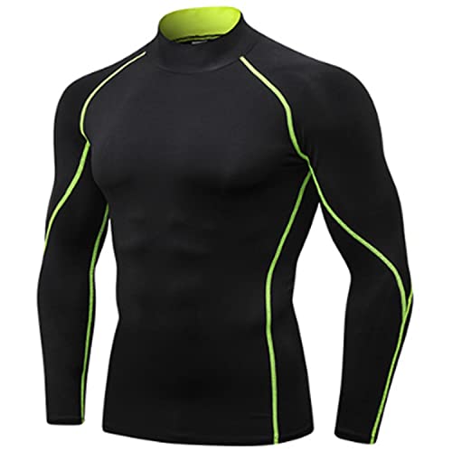 SPVISE 1 or 2 Pack Men's Compression Shirts Long Sleeve Athletic Workout T-Shirts Cool Dry Undershirts Turtle Neck Gym Tops