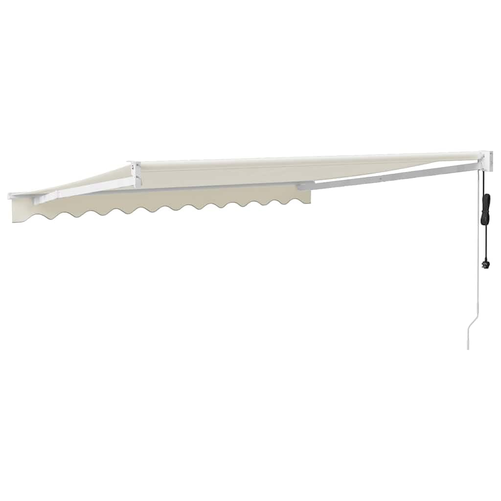 vidaXL Toldo Retráctil Automático, Toldo Eléctrico con Motor, Sombrilla Colgante de Pared, Toldo para Balcón Patio Tienda, Color Crema 3x2,5 m