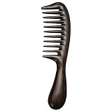 Louise Maelys Wide Tooth Hair Comb Black Sandalwood Detangler Comb for Curly Hair