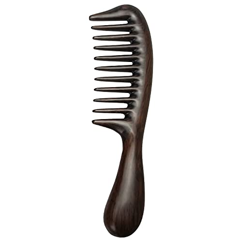 Louise Maelys Wide Tooth Hair Comb Black Sandalwood Detangler Comb For Curly Hair #TOP5
