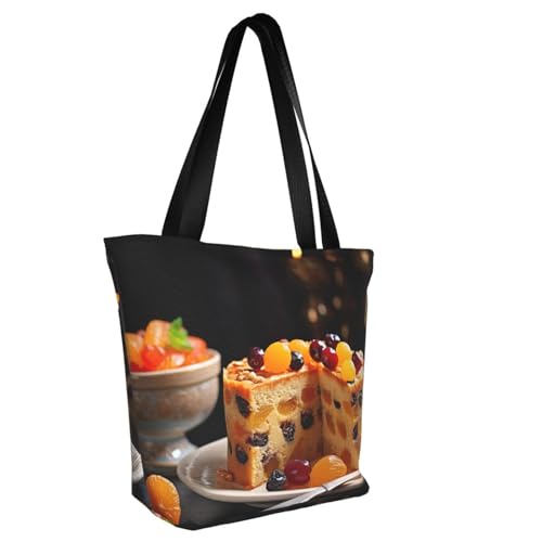 Fruit Cakes Print Comfortable Shoulder Bag Summer HandbagTravel Beach Work Daily Use Versatile Carry2