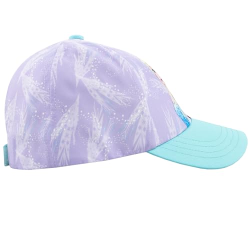 Disney Baseball Cap | Official Frozen Girls Sun Hat | Elsa Kids Summer Hat | Purple One Size4