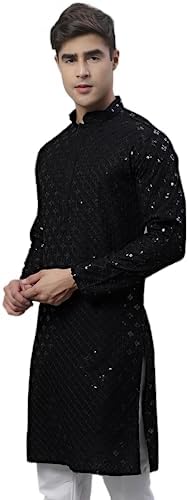Jompers Men's Chikankari Embroidered and Sequence Kurtas Only