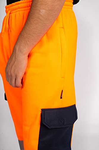 Pantalons de jogging Label Apparel pour hommes à haute visibilité pour vêtements de travail, Orange/bleu marine, 5XL – vue 4