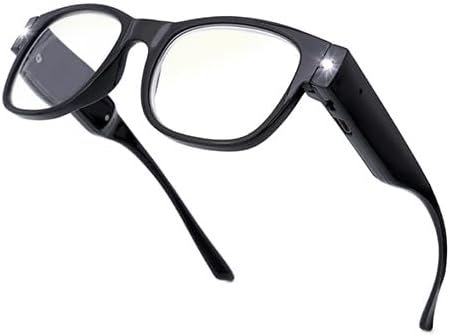 OKH Lighted Rechargeable reading glasses - Clear Vision Hands Free LED Eyewear with blue light readers