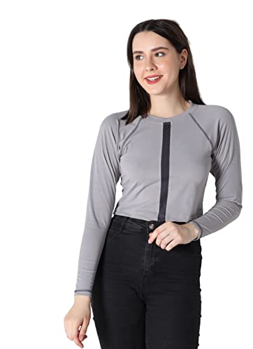 Image of Leriya Fashion Long Sleeve Crop Top Cropped Sweatshirt for Women with Thumb Hole Western Top