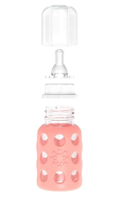 Miniatura 5 de Lifefactory Biberones de vidrio con protección de silicona, paquete de 4, botellas de 4 oz9 onzas, (2 - azul cobalto y 2 - cataloupe)