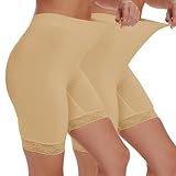 BATHRINS Slip Shorts Seamless Smooth Lace Under Shorts Anti Chafing Underwear for Women Under Dresses