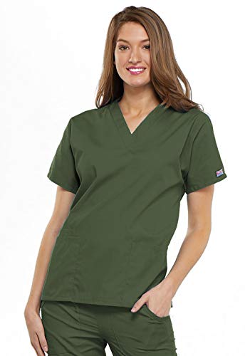 Cherokee Scrub set for women Traditional Fit Dolman Sleeve, V-neck Top 4700 Natural Rise Flare Leg Drawstring Pant 4101