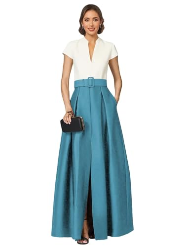 ALLENIDIA Elegant Formal Evening Dress A Line Long Satin Mother