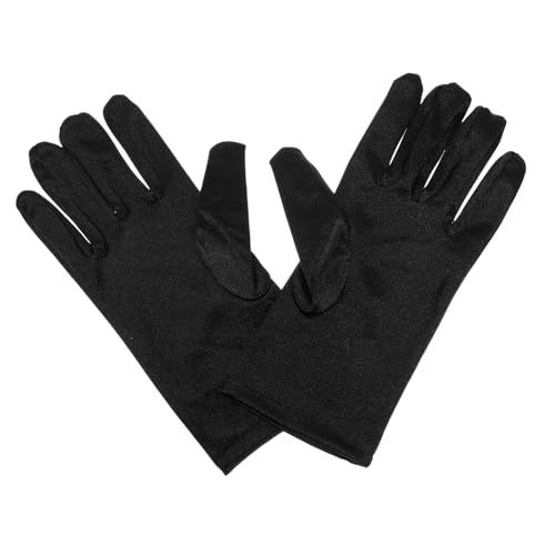 FRCOLOR Soft Nylon Spandex Dance Gloves White Lace Gloves for Women for Tea Party Opera and Wedding Occasions