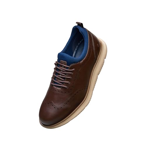 Image of Neeman's Crossover Brogues Stylish Shoes for Men | Oxford Lace-Up Semi Formal Mens Footwear | Casual Comfortable Shoe for Office Wear