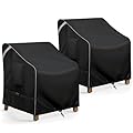COSFLY Waterproof Outdoor Furniture Covers Heavy Duty, Patio Chair Covers 2 Pack Durable - Fits up to 36W x 37D x36H Inches (Black)