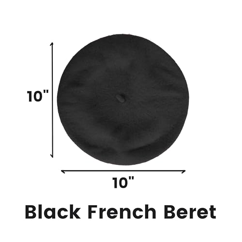 image for Kangaroo Black Hat- Women's Wool Beret, Parisian Hat, Lightweight Styl