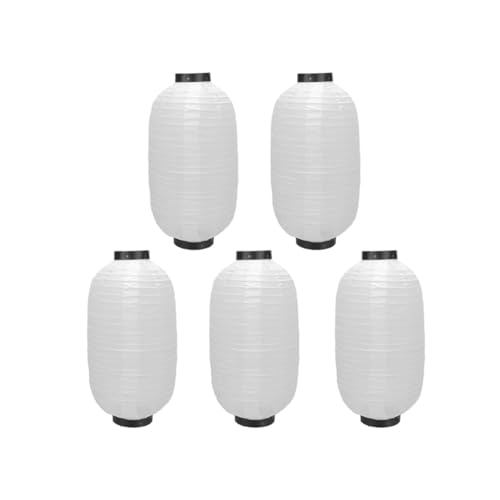 FRCOLOR 提灯 ちょうちん 白提灯 5個入 25X45cm 長型 お祭り 盆提灯 夏祭り DIY 居酒屋 屋台 装飾 伝統文化 新盆 初盆 飾り付け 無地 【白い 10インチ】