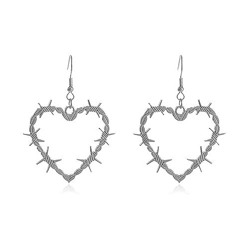Gothic Earrings Y2K Fashion Spiky Hoop Earrings Thorn Dangle Punk Style Streetwear...