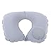 JUNSHUO Aufblasbares Nackenkissen Tragbares Selbstpumpe U-Förmiges Zusammenklappbares Reisekissen im Flugzeug, Auto, Zug (Graues)
