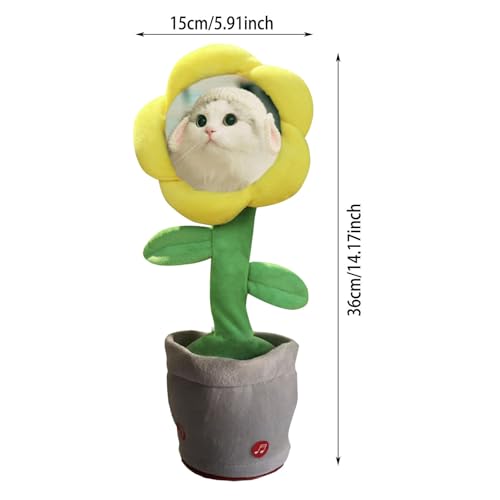 Tournesol dansant parlant peluche interactive orange anniversaire 36cm