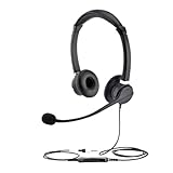 ヘッドセット3.5mm接続 片耳 PC用イヤホン マイク付き 有線ヘッドホン ダブルノイズキャンセリング ENC機能 着信応答/終話 音量調節 ミュート機能 350°回転 左右兼用 超軽量 超快適 クリアな通話 オンライン授業/テレワーク/Web会議/在宅勤務/業務用(Black x)