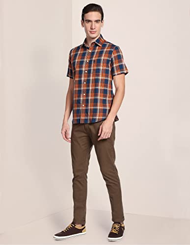 Image of U.S. POLO ASSN. Plaid Check Twill Casual Shirt(8905706591475) Rust