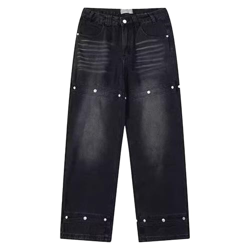 Y2k Baggy Jeans Men Loose Fit Hip Hop Streetwear Pants Vintage Skater Wide Leg Denim Trousers Grunge Style4
