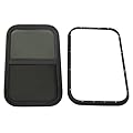TITIDU 15" x 24" RV Camper Entry Door Window Black Glass Camper,Cargo,Trailer W/Screen Horizontal Sliding Windows