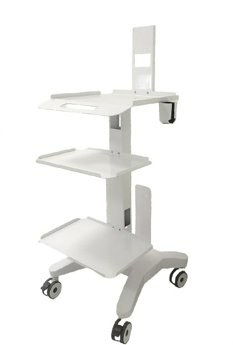 Wózek medyczny na kółkach do laptopa z regulacją wysokości, z uchwytem na skaner, stabilne mobilne biurko do klinik dentystycznych, szpitali, biur i laboratoriów