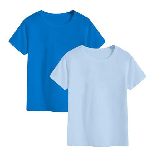 Image of 2-Pack Kids Cotton T-Shirts Short Sleeve Basic Tops for Toddlers Boys Girls
