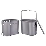 Hornillo de camping | Kit de cocción ligero con olla y asa de transporte – Hornillo para cocina al aire libre | Para excursiones Picnic Trekking Jardín Camping Viajes