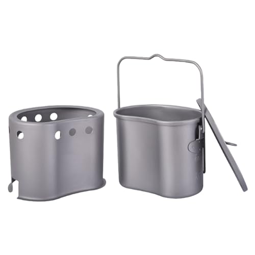 Juego de cocina para exteriores, juego de cocina ligero, incluye olla y asa de transporte, dispositivo de cocina para cocinar, para senderismo, pícnic, barbacoas, mochileros, jardín, terraza, viajes