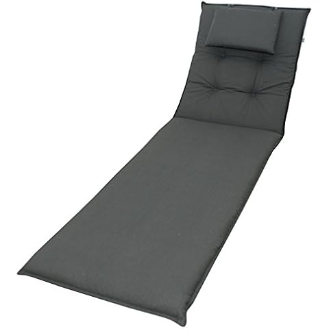 Doppler 8 cm Luxus Rollliegenauflage mit Kopfkissen 940", Uni anthrazit Cover