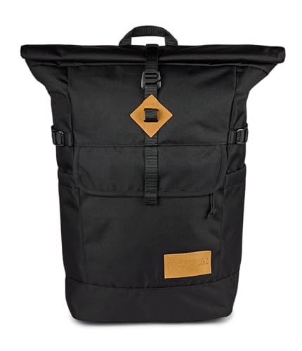 JanSport Hatchet Rolltop Backpack - 17-inch Padded Laptop Sleeve, Spacious Main Compartment, Dual Water Bottle Pockets, Black