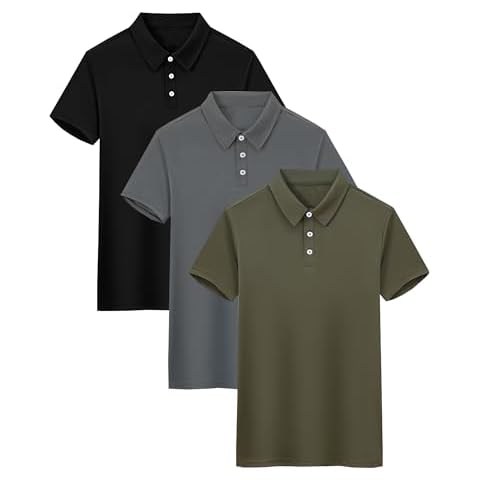 3 Pack Lightweight Quick Dry Polo Shirts Cover