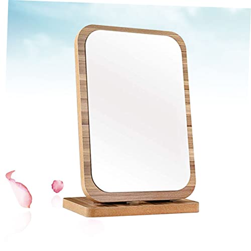 Espejo para maquillaje de madera plegable grande miniatura 5