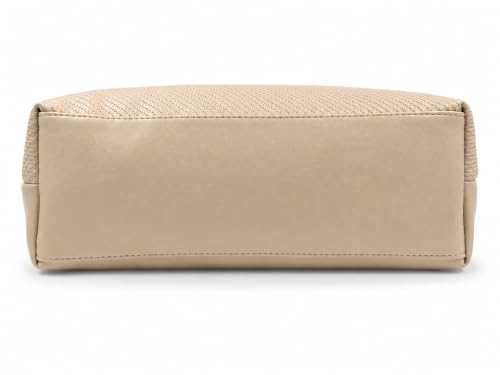 Image of Black Tote Bag with Textured Front and Gold-Tone Hardware (Cream)