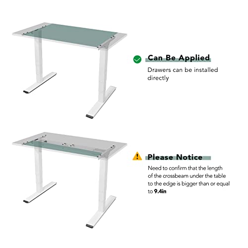 FLEXISPOT Under Desk Drawer, Steel Drawer for Desk Slide-out, Under table Mounted Drawer, Standing Workstation Storage Attachment for Office Home - 17.7” Width, White