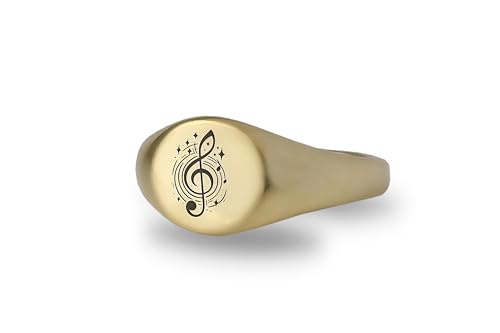 Bague gravée de notes de musique avec design délicat haute finition