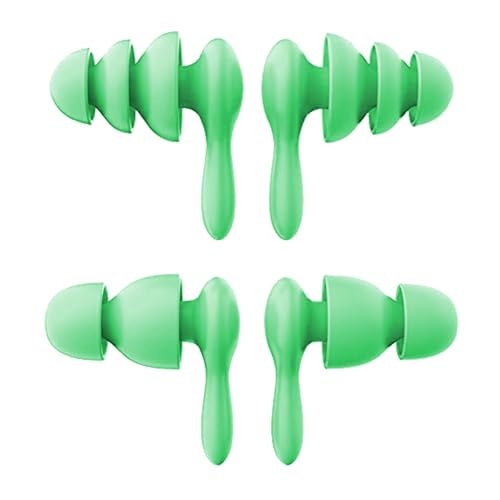 2 Pares Tapones para Los Oídos para Dormir, Silicona Impermeable Tres Capas Reducción 40dB de Ruido Tapones para Dormir Super en Forma para Conciertos, Viajes, Natación, Trabajo