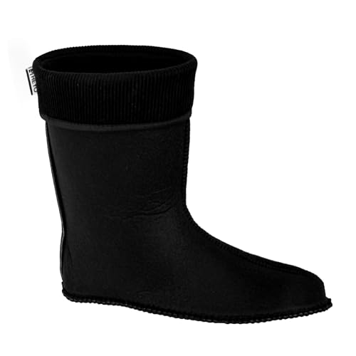 HEYO Damen Gummistiefel Halbhoch Regenstiefel Wasserdicht Gefüttert Stiefel Stiefeletten für Herbst Winter Jessy (Schwarz, EU Schuhgrößensystem, Erwachsene, Numerisch, M, 38)
