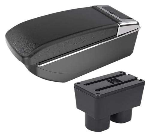 コンソールボックス 用 ティーダ C11 用 ラティオ 用 シルフィ 車用アームレストボックス 内装センター収納コンソール(B2 black line NO USB)