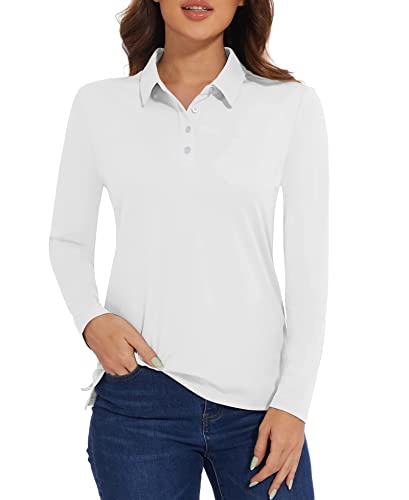 MAGCOMSEN Polo Arbeitsshirt Damen Langarm Shirts Basic Poloshirt...